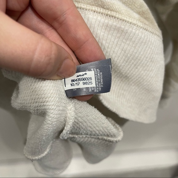 Aerie Camo Oversized Sweatshirt Loungewear Cream Tan Size XS Casual - Picture 9 of 9